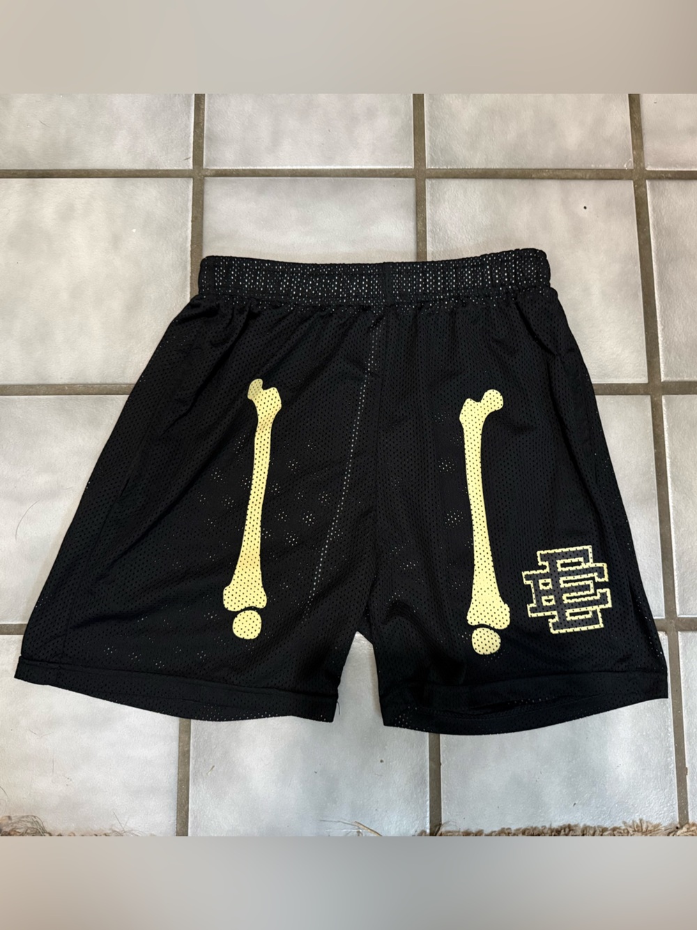 Eric Emanuel EE Basic Short 'Black Bones' Mesh Basketball Shorts (M) like new